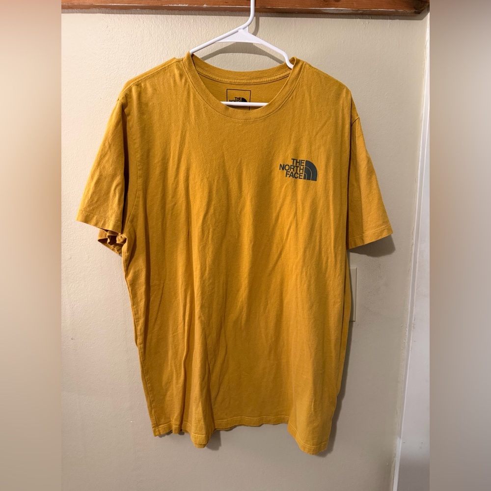 The North Face Men's XL Mustard Yellow Bear Graphic T-Shirt Cotton